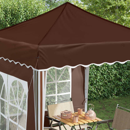 Pop-up Party Tent 195 x 195 x 245 cm Brown Oxford Fabric