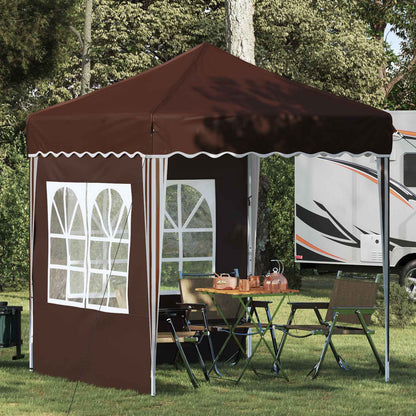 Pop-up Party Tent 195 x 195 x 245 cm Brown Oxford Fabric