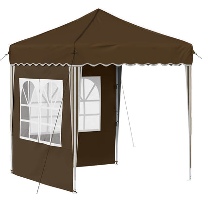 Pop-up Party Tent 195 x 195 x 245 cm Brown Oxford Fabric