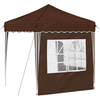 Pop-up Party Tent 195 x 195 x 245 cm Brown Oxford Fabric