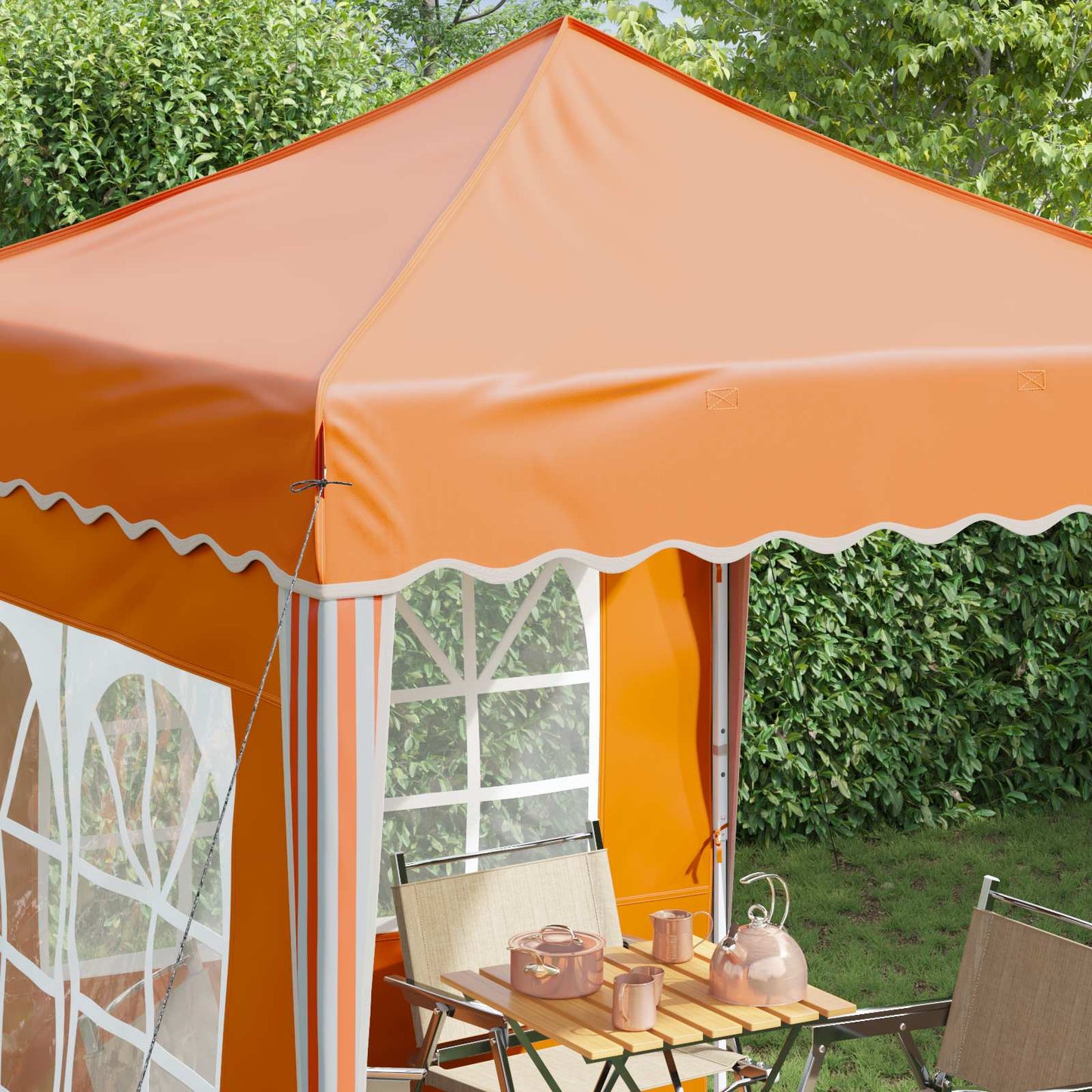 Pop-up Party Tent 195 x 195 x 245 cm Orange Oxford Fabric