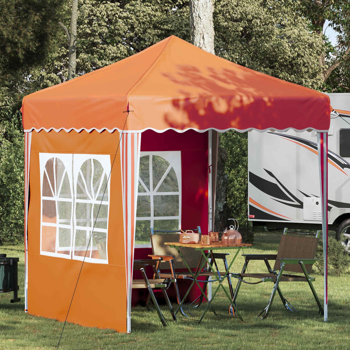 Pop-up Party Tent 195 x 195 x 245 cm Orange Oxford Fabric