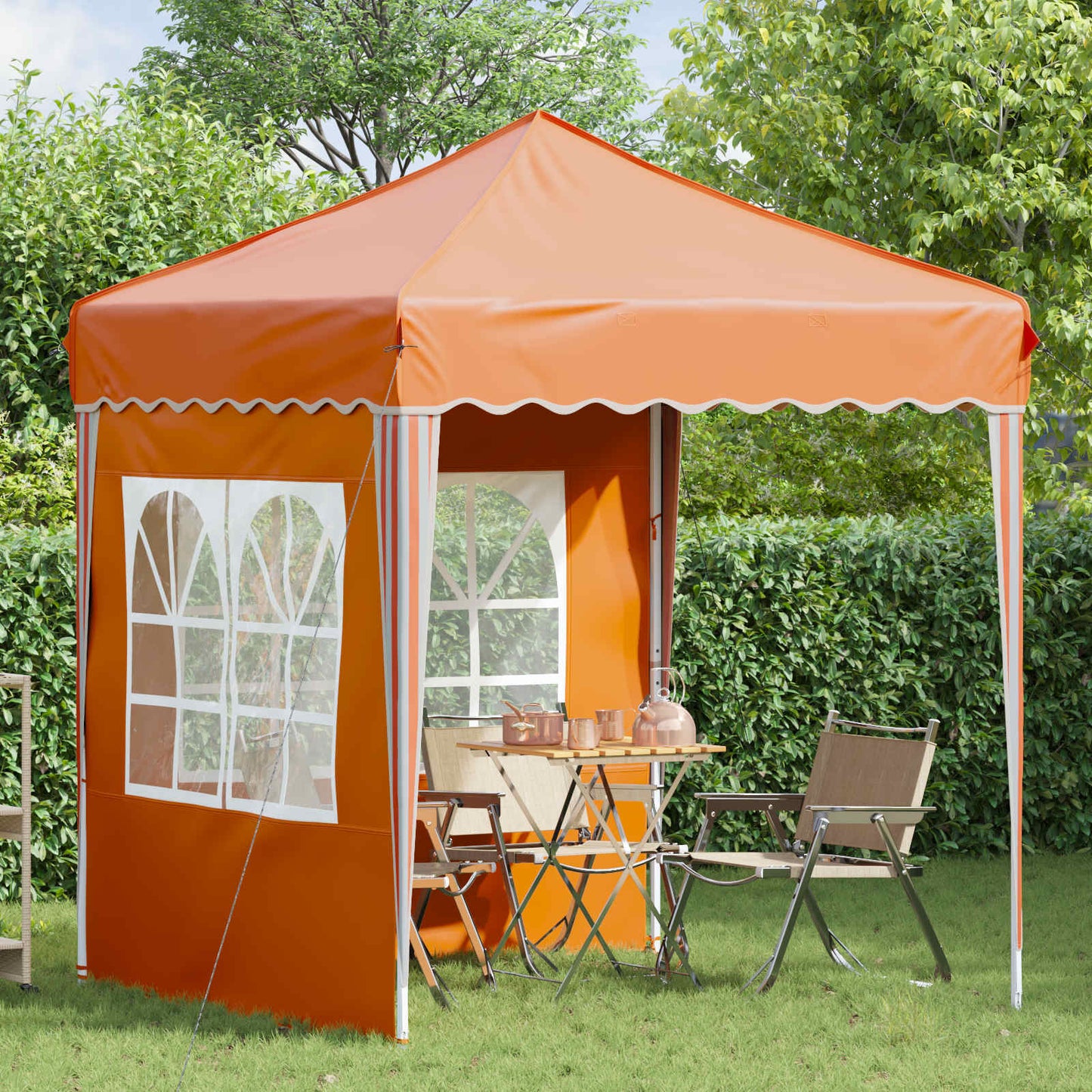 Pop-up Party Tent 195 x 195 x 245 cm Orange Oxford Fabric