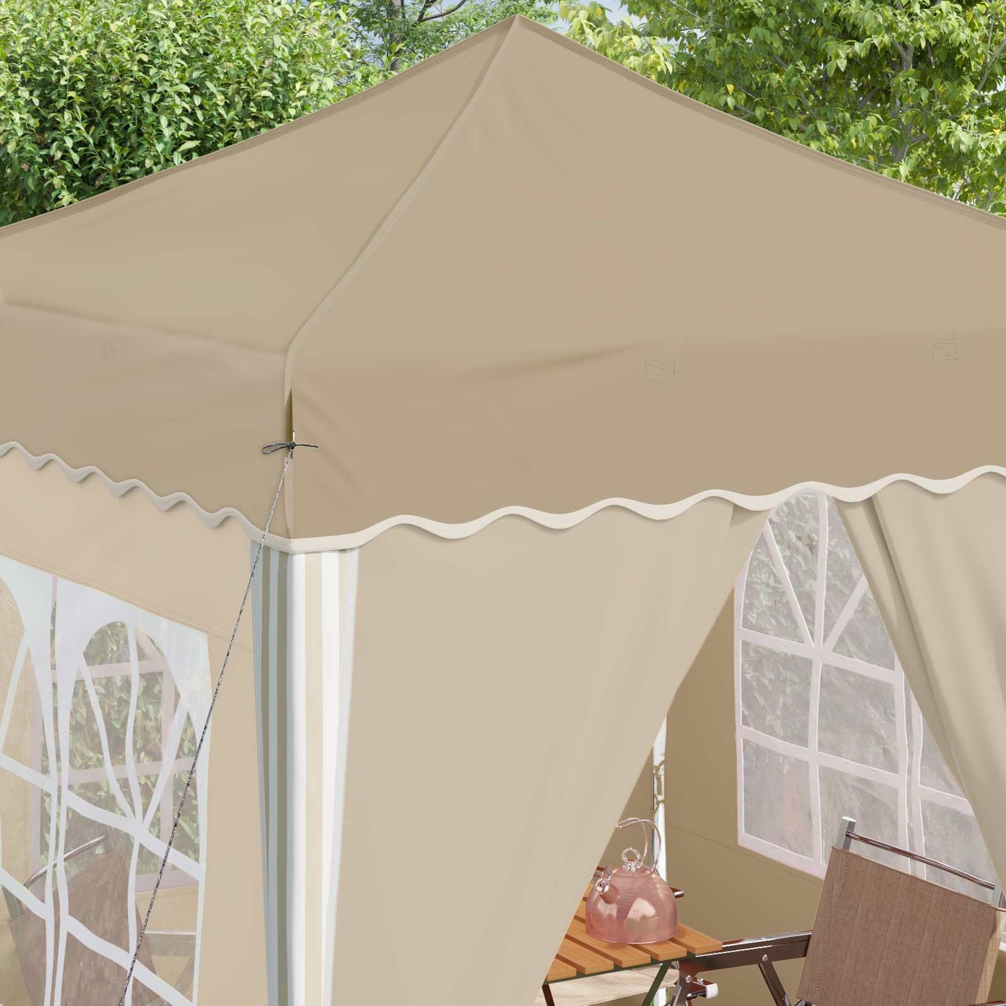 Pop-up Party Tent 195 x 195 x 245 cm Cream Oxford Fabric