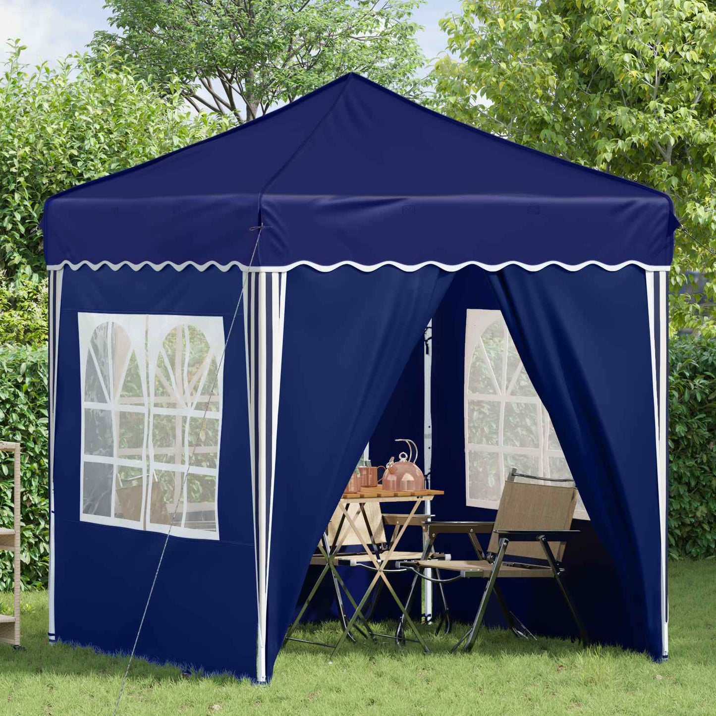 Pop-up Party Tent 195 x 195 x 245 cm Blue Oxford Fabric
