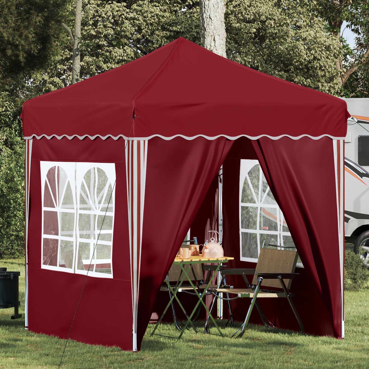 Pop-up Party Tent 195 x 195 x 245 cm Burgundy Oxford Fabric