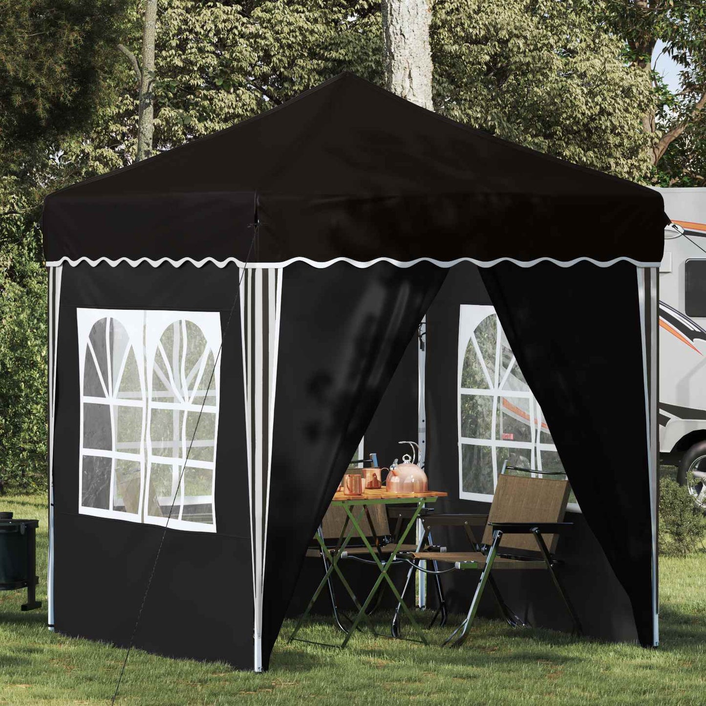 Pop-up Party Tent 195 x 195 x 245 cm Black Oxford Fabric