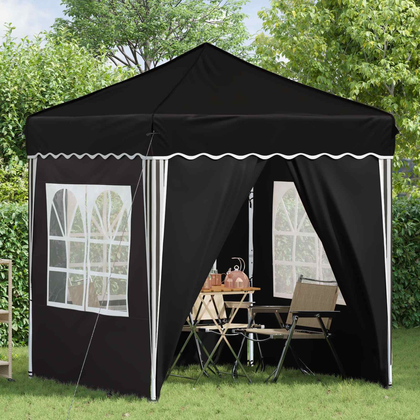 Pop-up Party Tent 195 x 195 x 245 cm Black Oxford Fabric