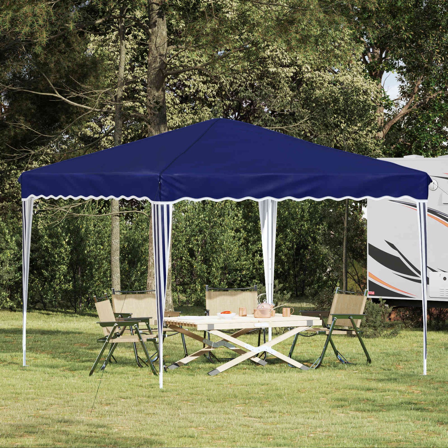 Pop-up Party Tent 288 x 288 x 245 cm Blue Oxford Fabric