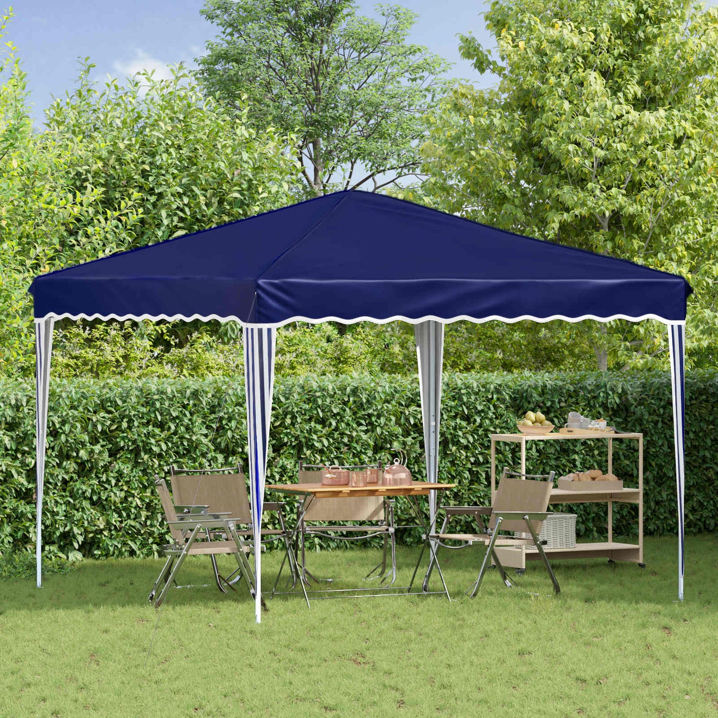 Pop-up Party Tent 288 x 288 x 245 cm Blue Oxford Fabric
