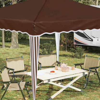 Pop-up Party Tent 288 x 288 x 245 cm Brown Oxford Fabric