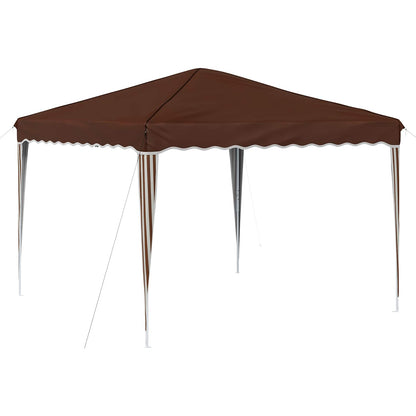 Pop-up Party Tent 288 x 288 x 245 cm Brown Oxford Fabric