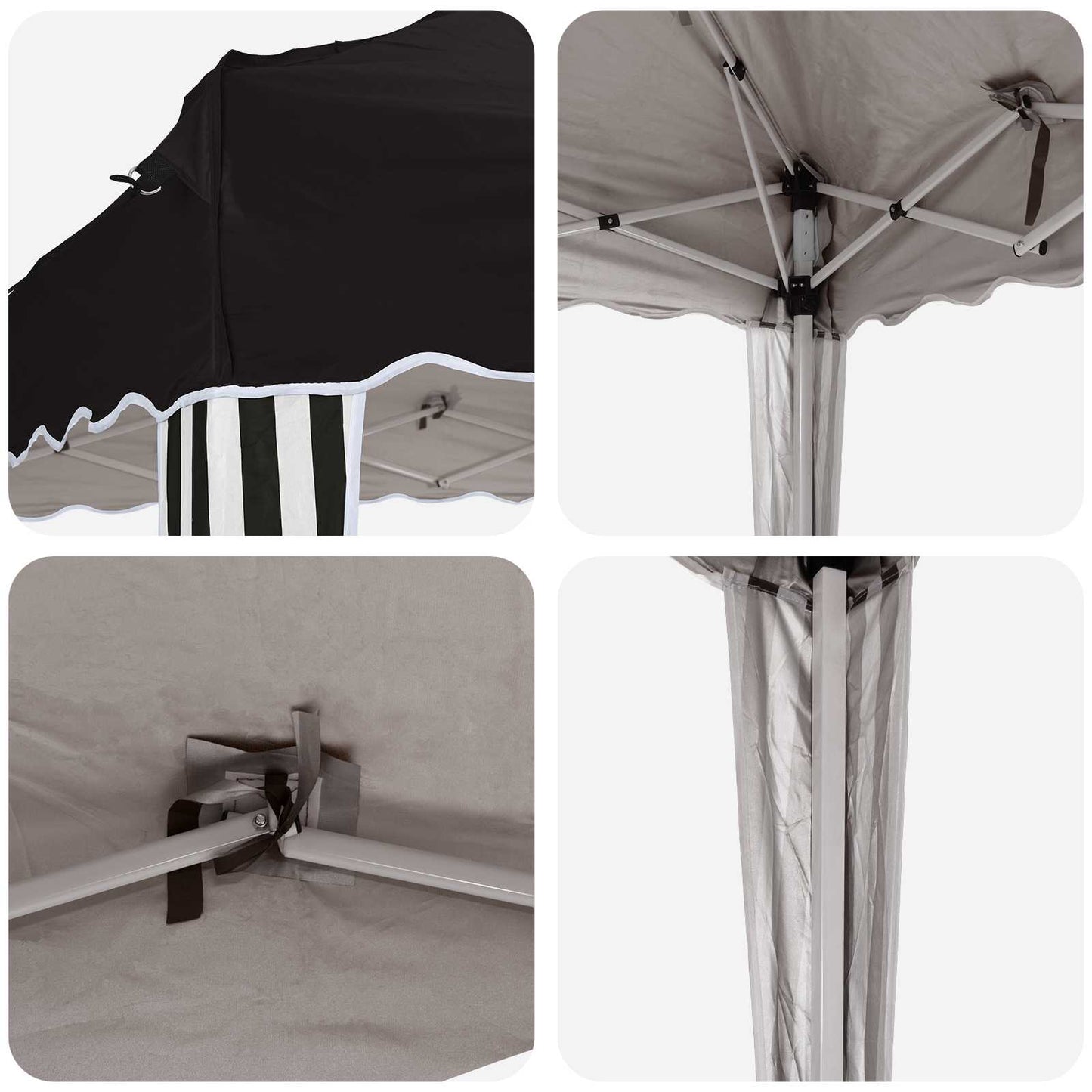 Pop-up Party Tent 288 x 288 x 245 cm Black Oxford Fabric