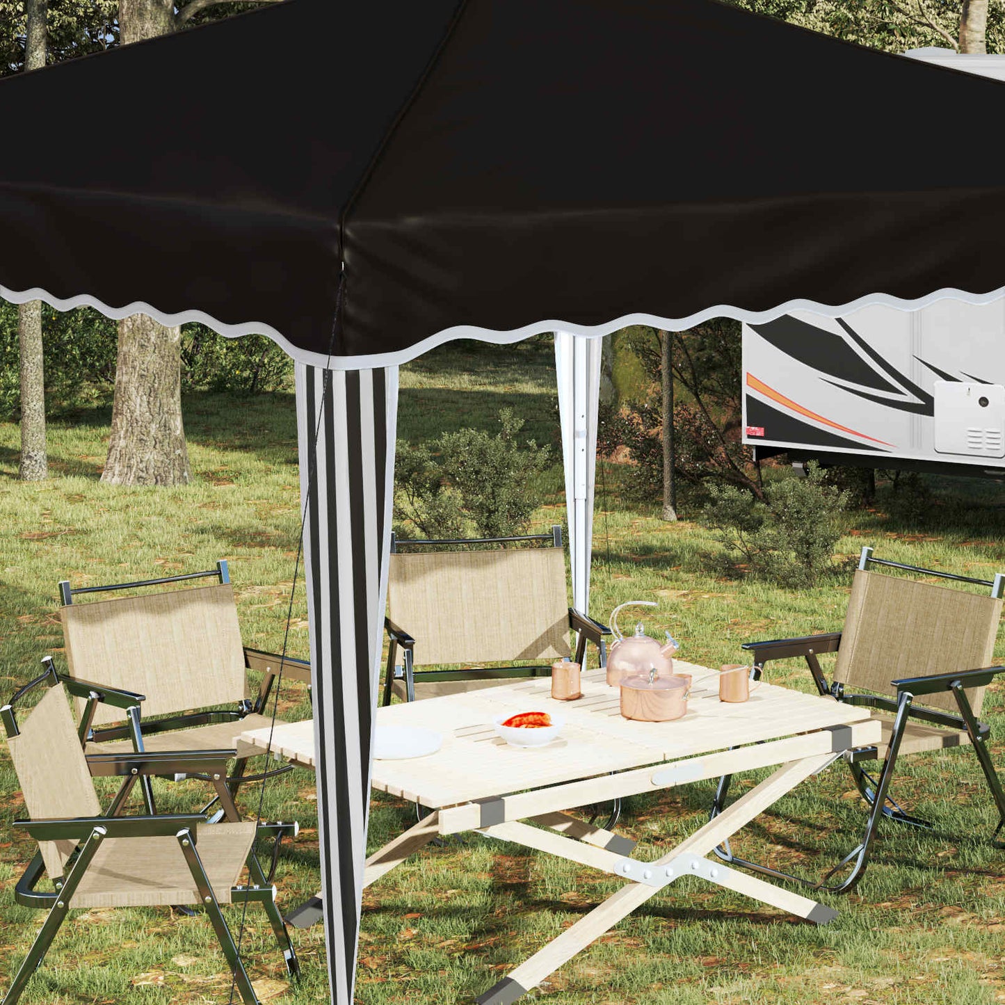 Pop-up Party Tent 288 x 288 x 245 cm Black Oxford Fabric