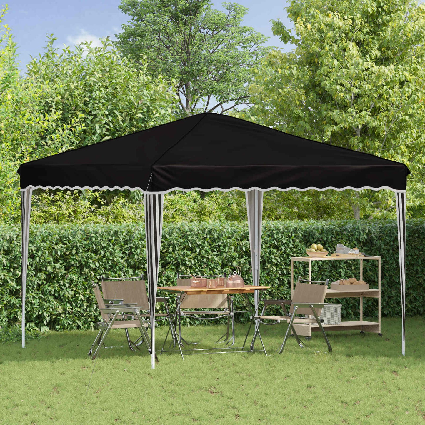 Pop-up Party Tent 288 x 288 x 245 cm Black Oxford Fabric