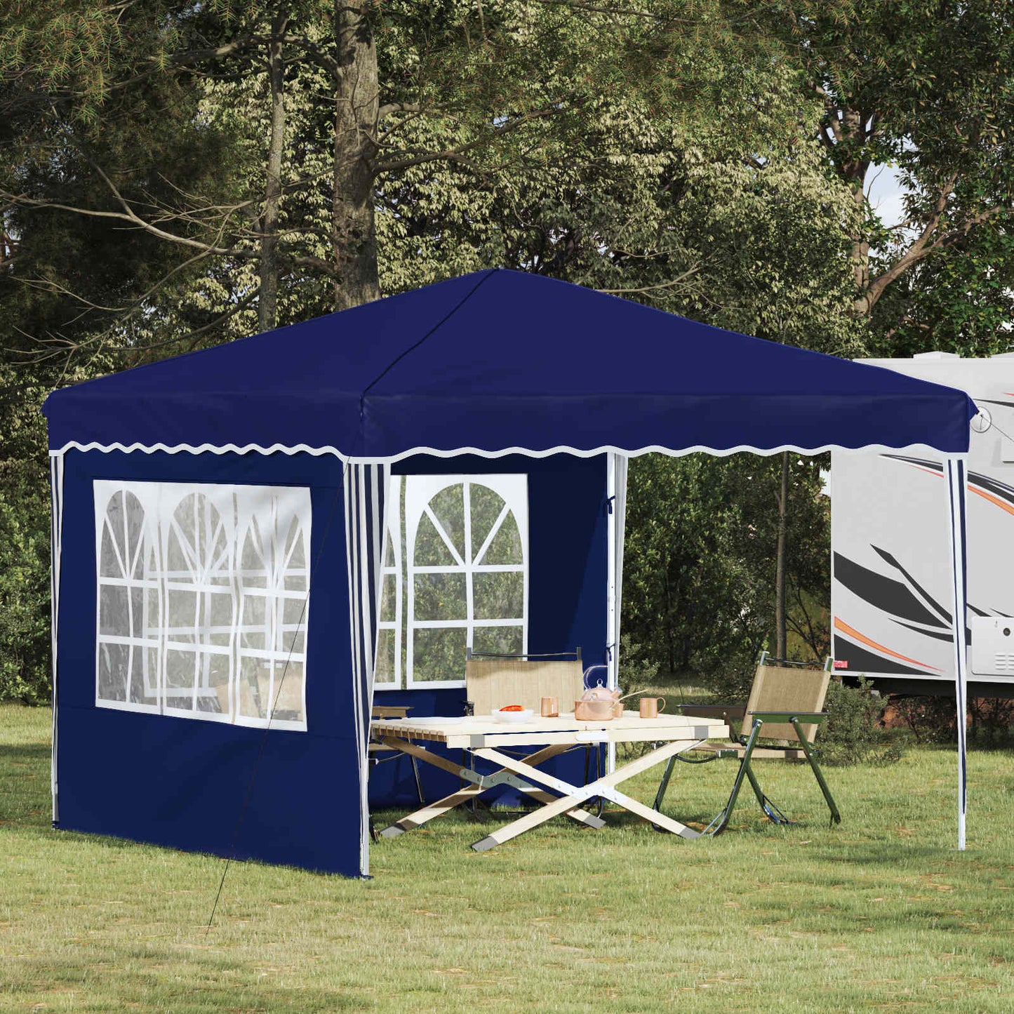 Pop-up Party Tent 288 x 288 x 245 cm Blue Oxford Fabric