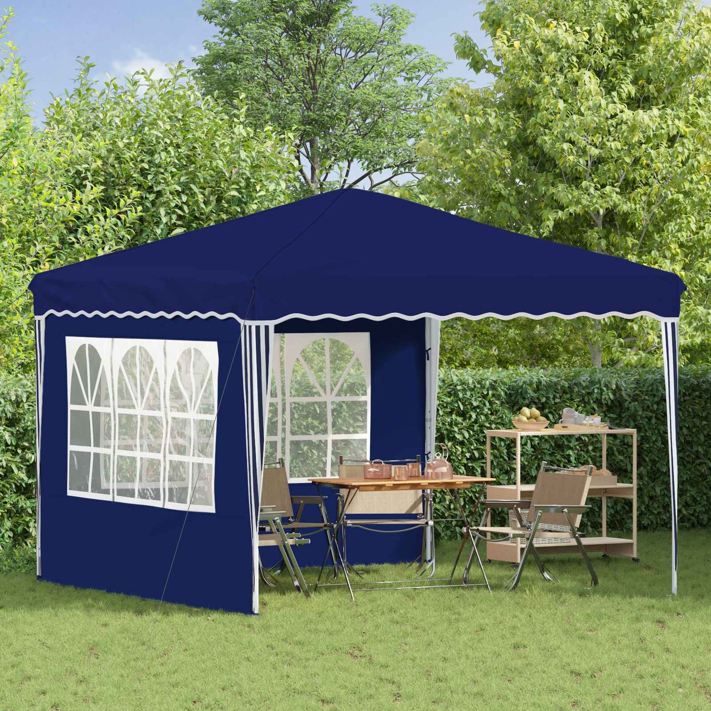Pop-up Party Tent 288 x 288 x 245 cm Blue Oxford Fabric