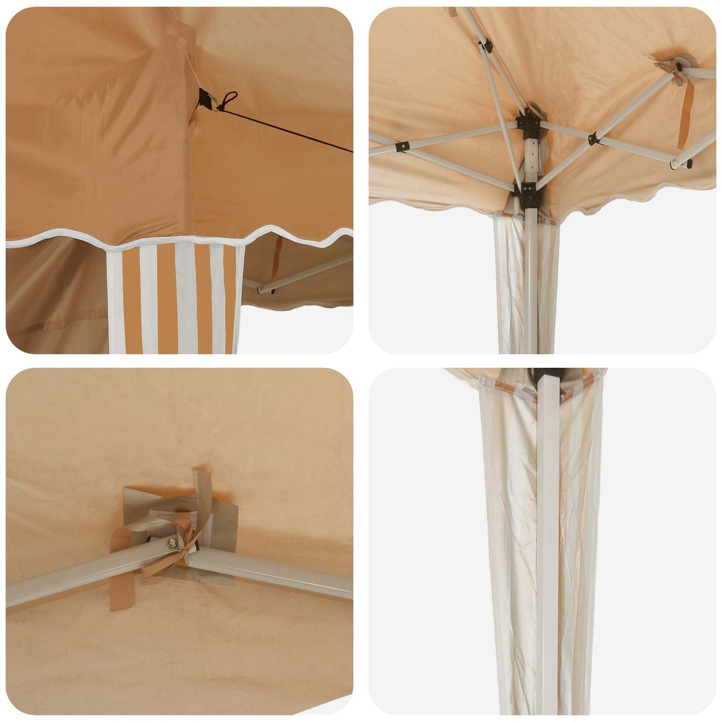 Pop-up Party Tent 288 x 288 x 245 cm Beige Oxford Fabric