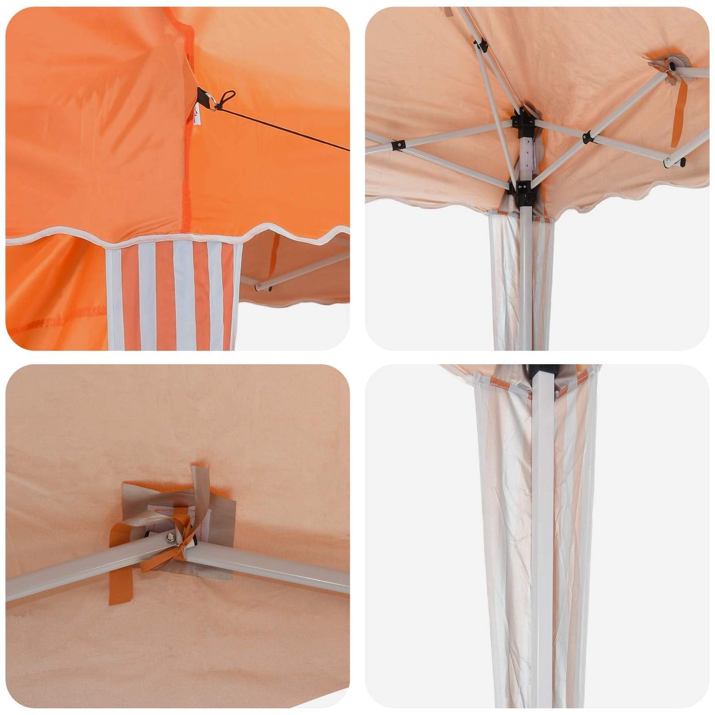 Pop-up Party Tent 288 x 288 x 245 cm Orange Oxford Fabric