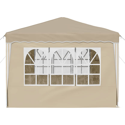 Pop-up Party Tent 288 x 288 x 245 cm Cream Oxford Fabric