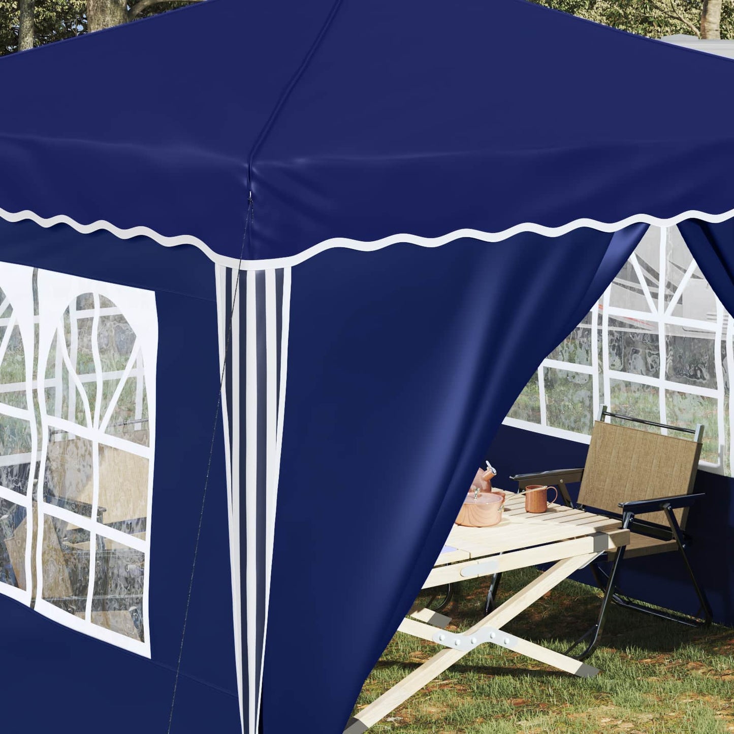 Pop-up Party Tent 288 x 288 x 245 cm Blue Oxford Fabric