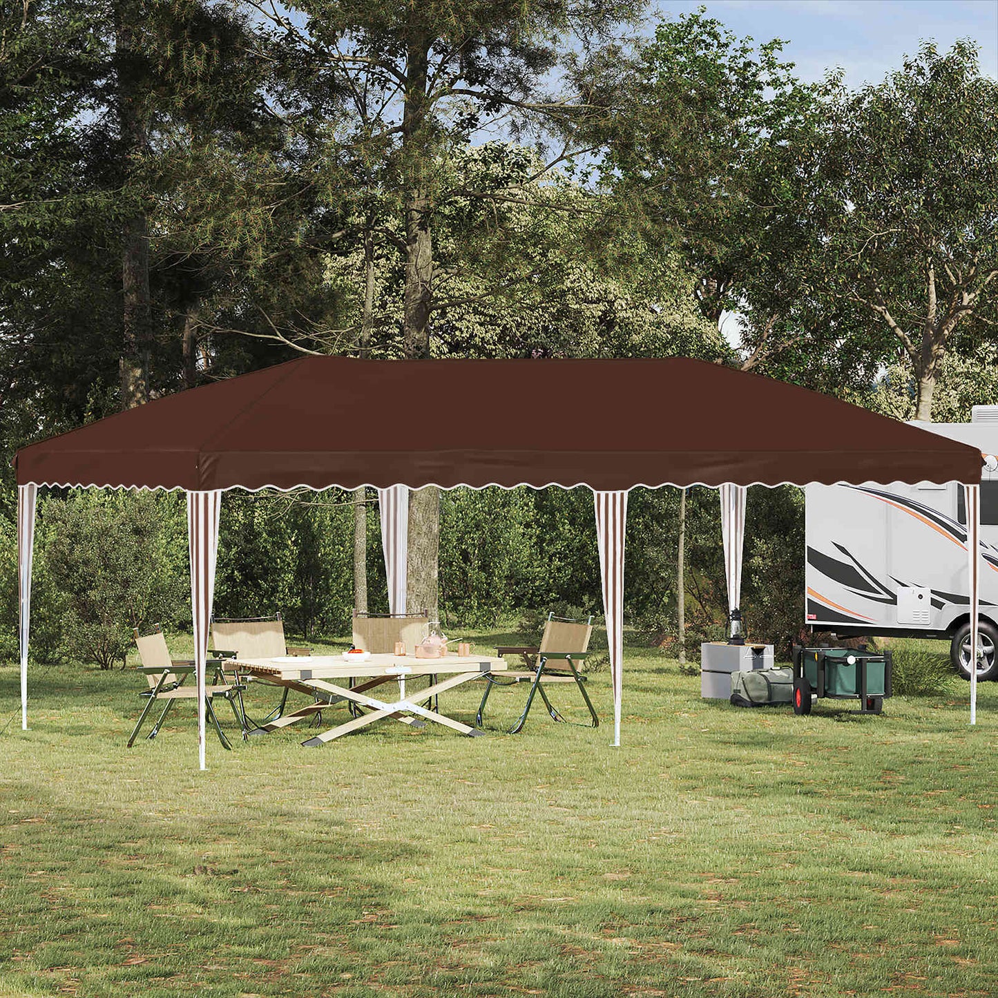 Pop-up Party Tent 575 x 290 x 245 cm Brown