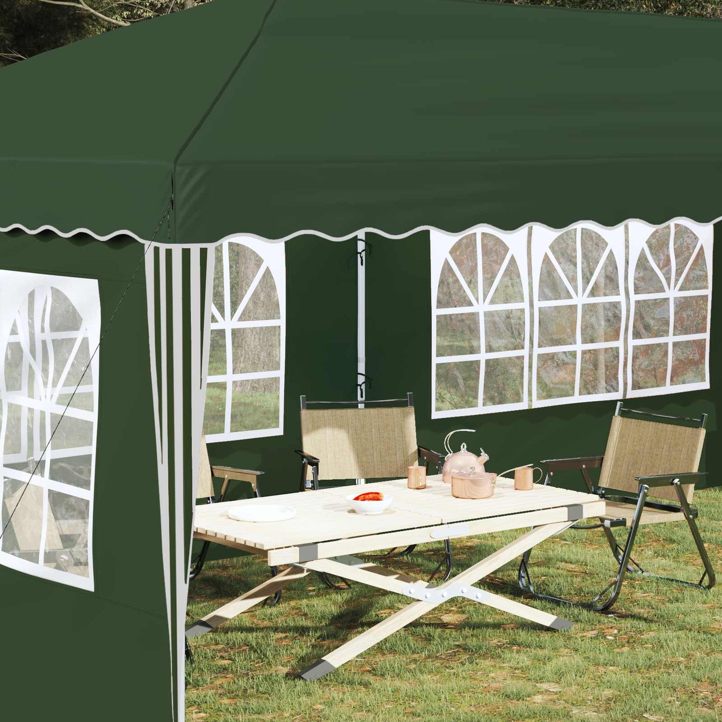 Pop-up Party Tent 575 x 289 x 245 cm Green