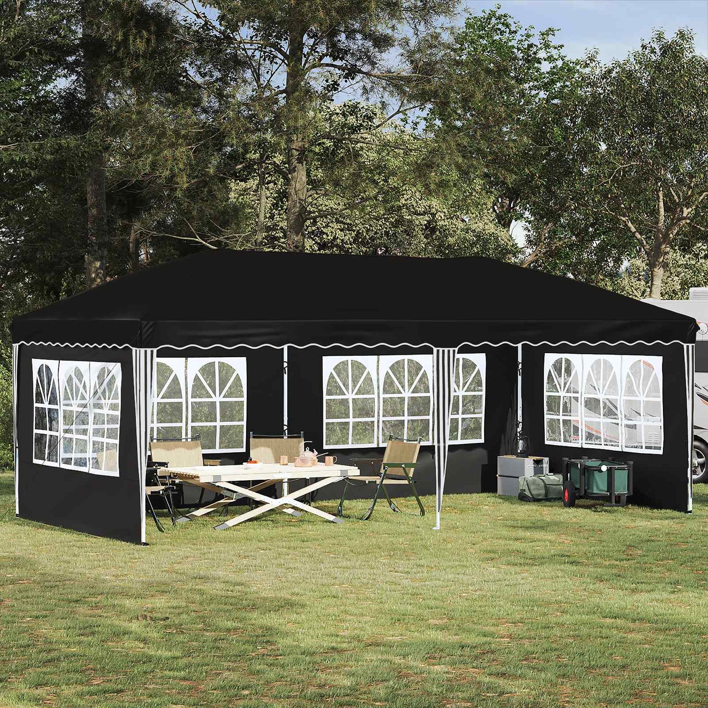 Pop-up Party Tent 575 x 289 x 245 cm Black