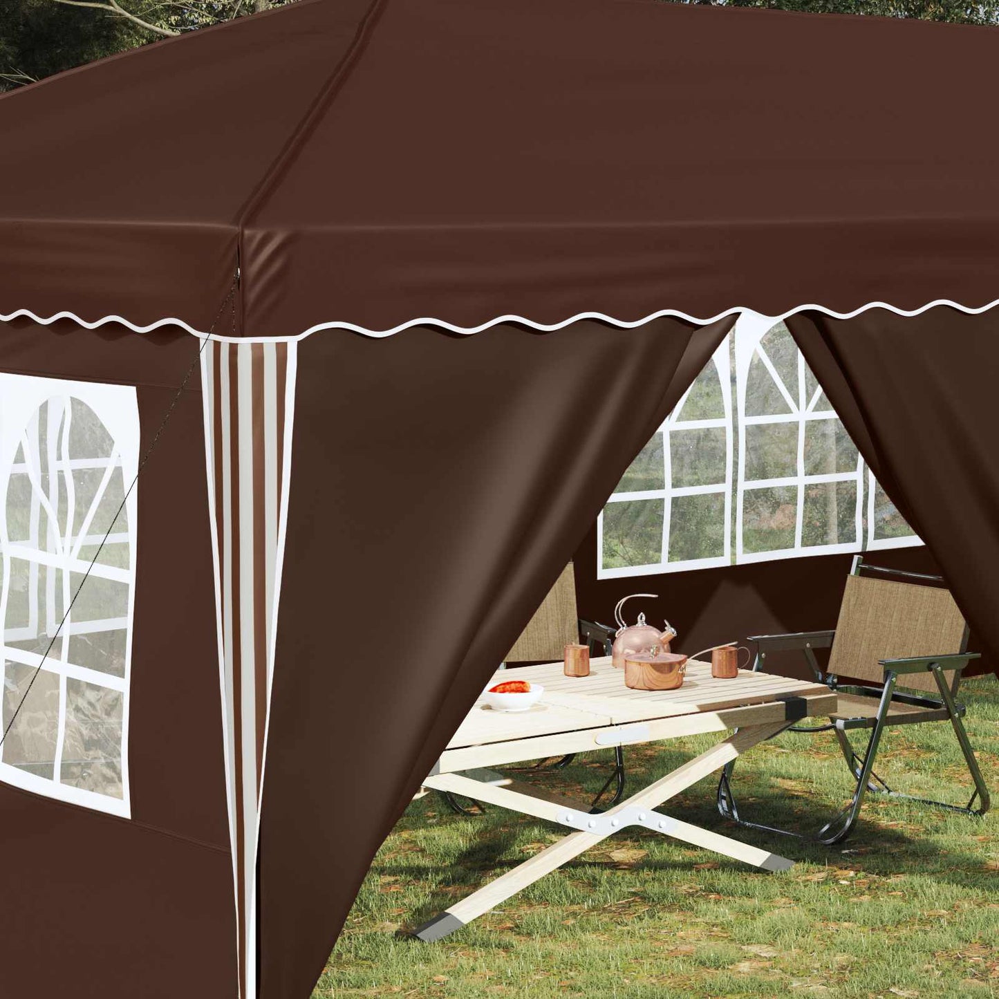Pop-up Party Tent 575 x 288 x 245 cm Brown