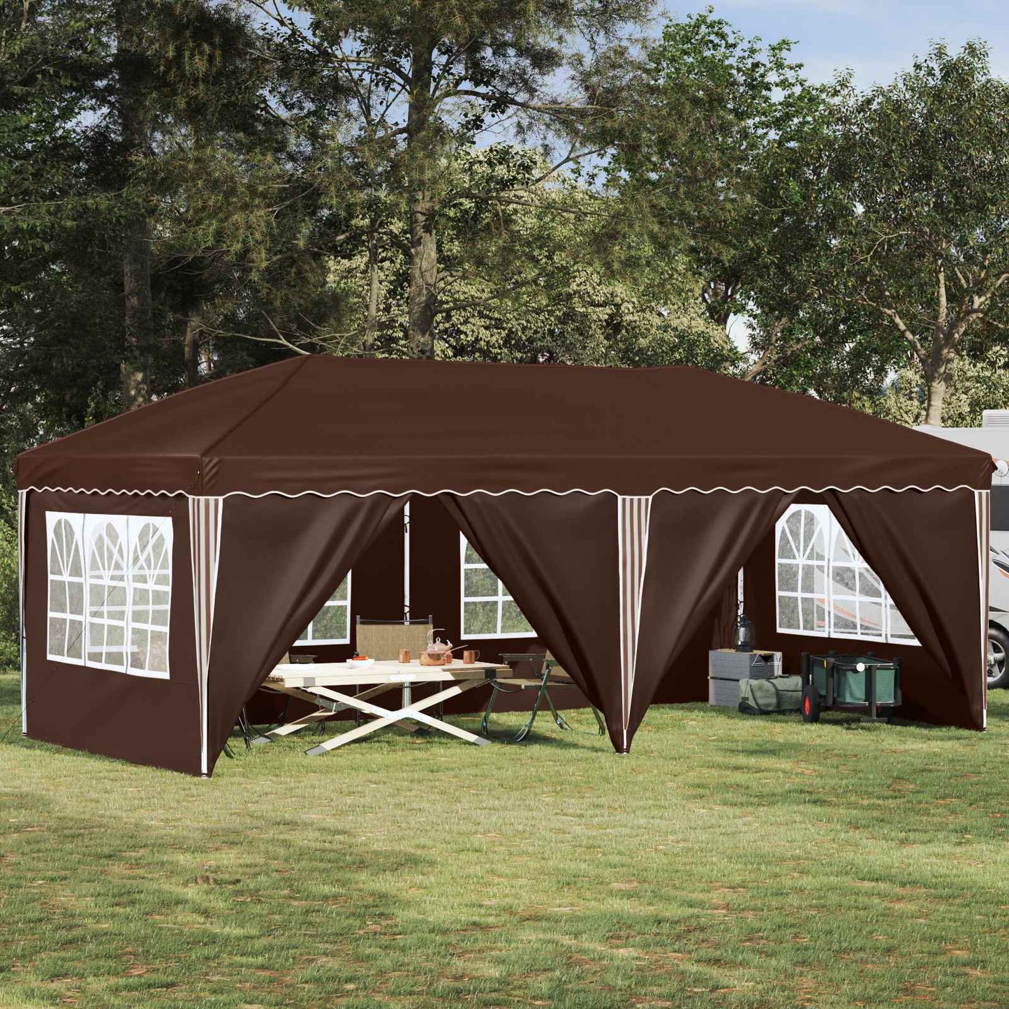 Pop-up Party Tent 575 x 288 x 245 cm Brown