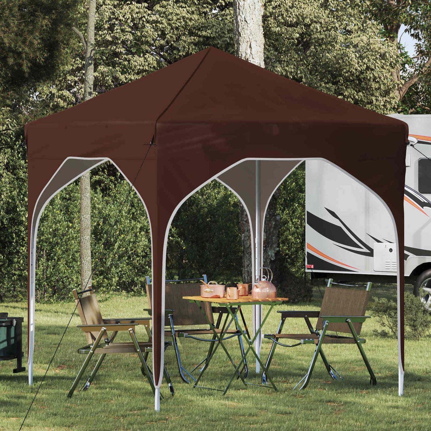 Pop-up Party Tent 194 x 194 x 245 cm Brown