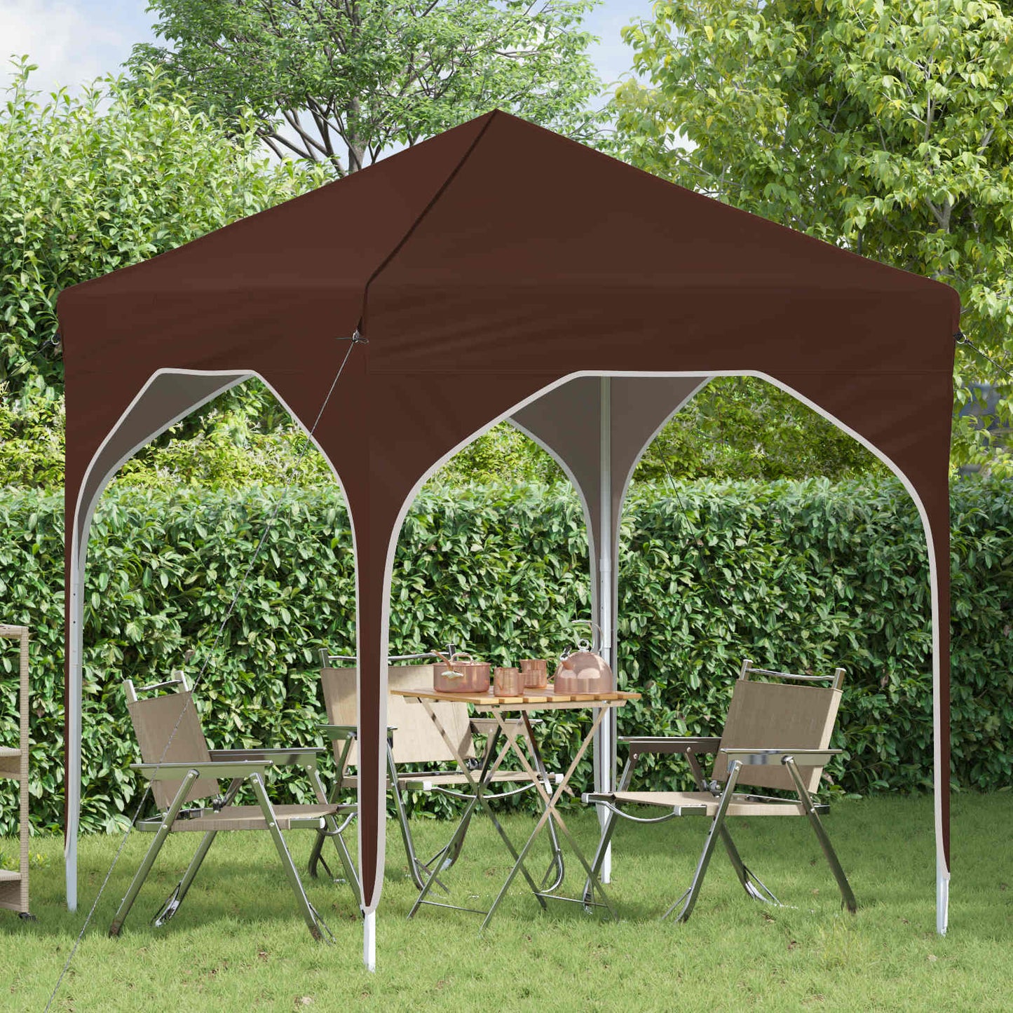 Pop-up Party Tent 194 x 194 x 245 cm Brown