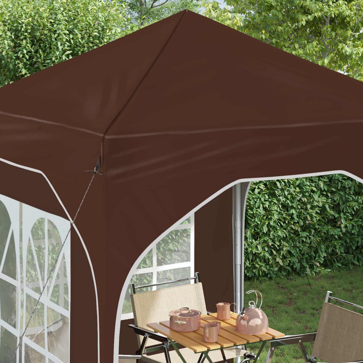 Pop-up Party Tent 192 x 192 x 245 cm Brown