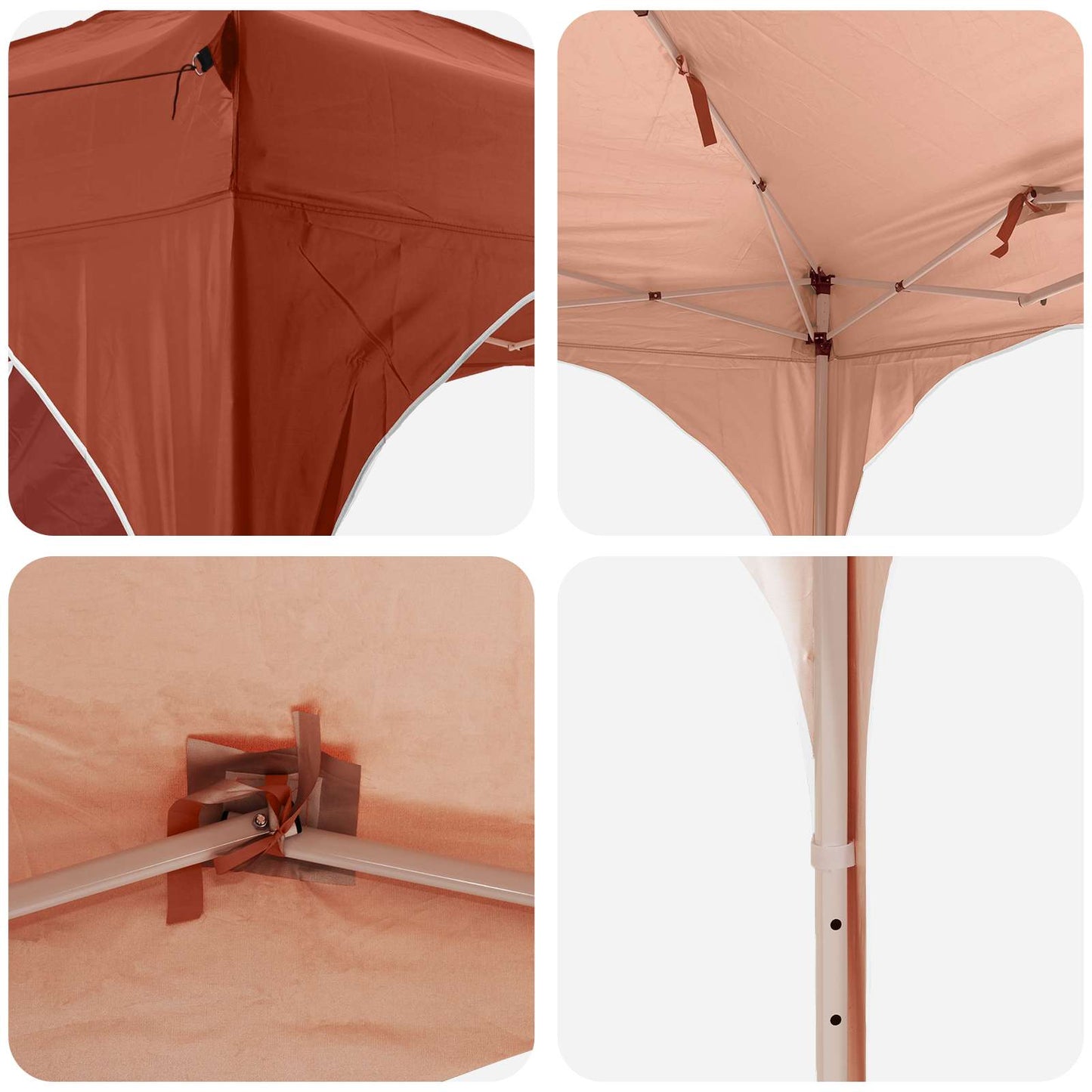 Pop-up Party Tent 192 x 192 x 245 cm Terracotta