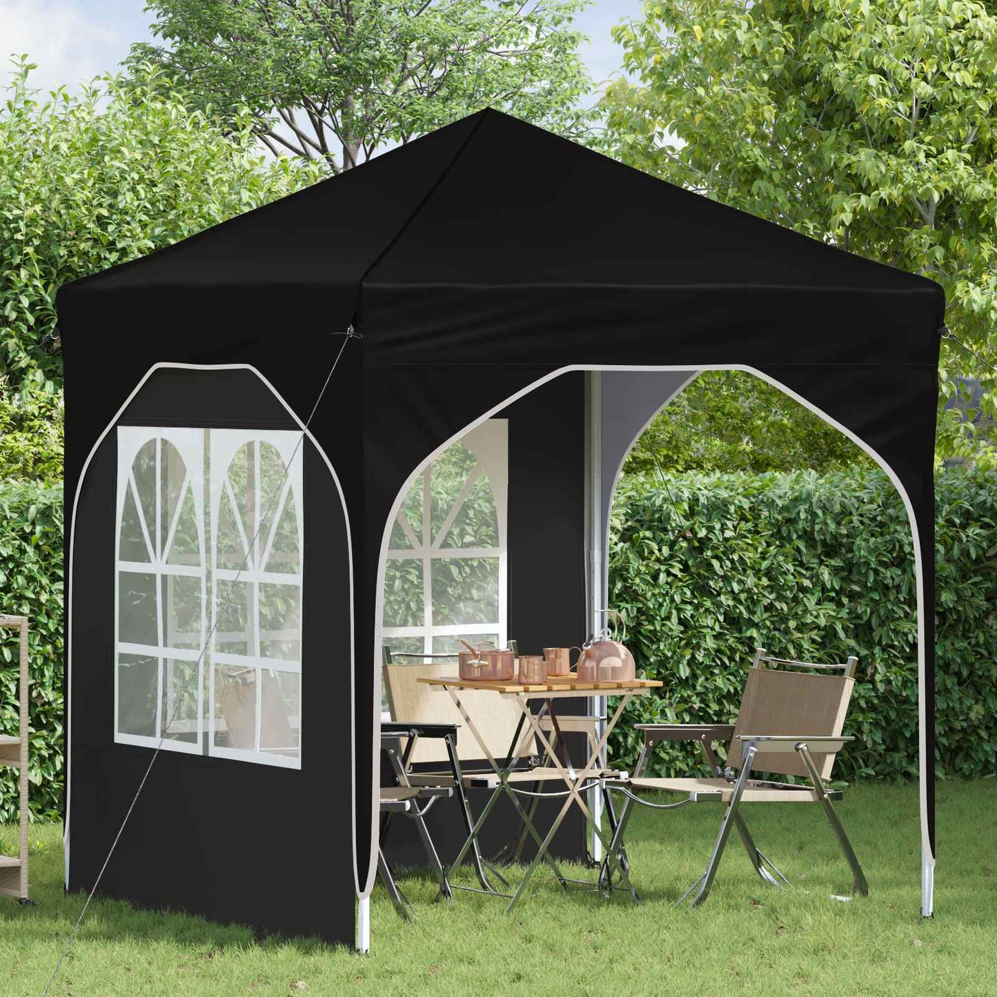 Pop-up Party Tent 192 x 192 x 245 cm Black