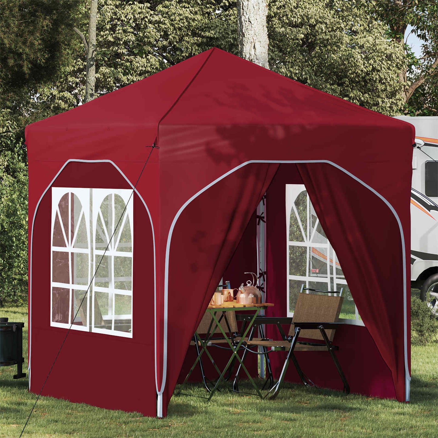 Pop-up Party Tent 192 x 192 x 245 cm Burgundy