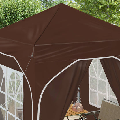 Pop-up Party Tent 192 x 192 x 245 cm Brown