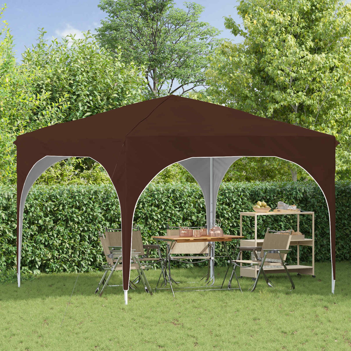 Pop-up Party Tent 290 x 290 x 245 cm Brown