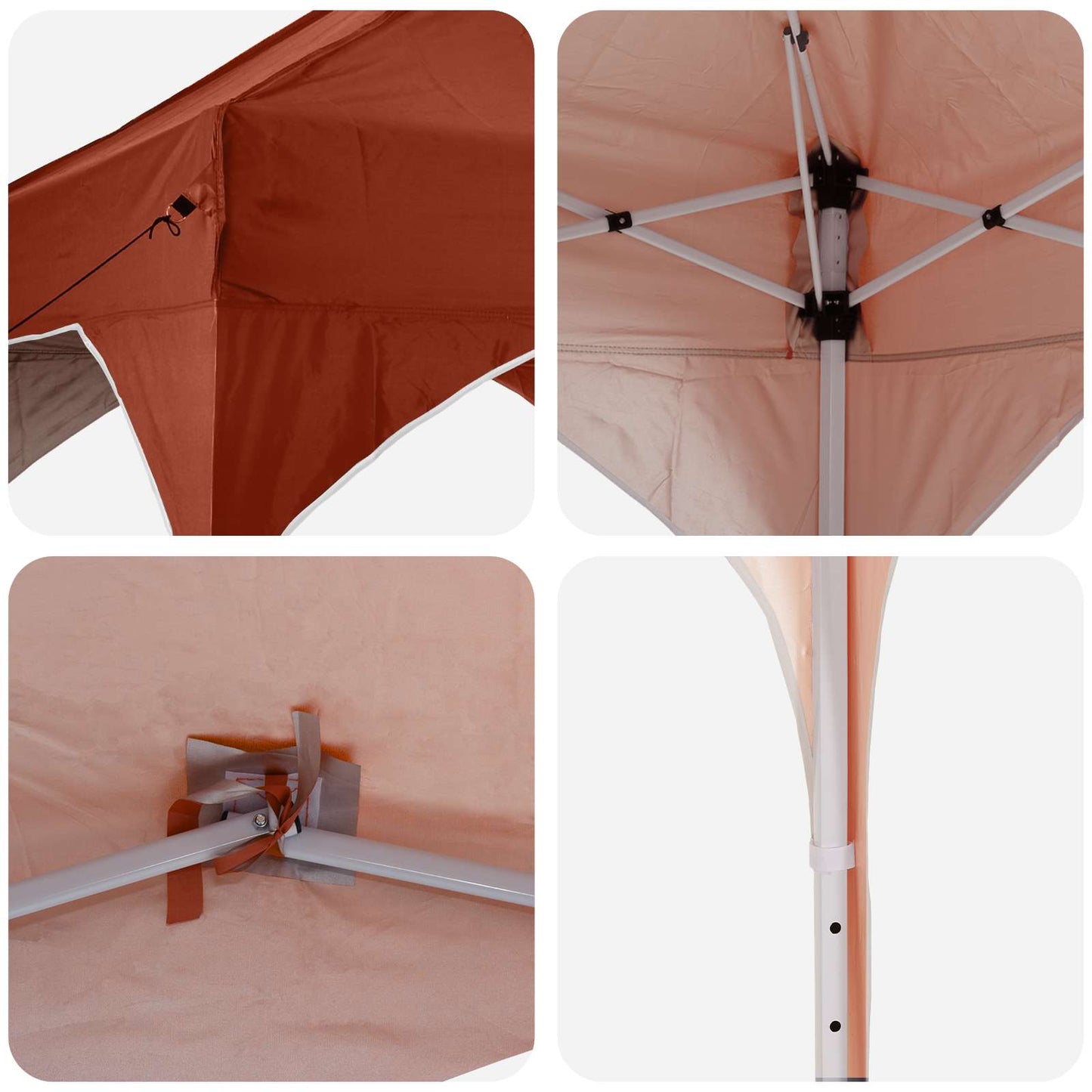 Pop-up Party Tent 290 x 290 x 245 cm Terracotta