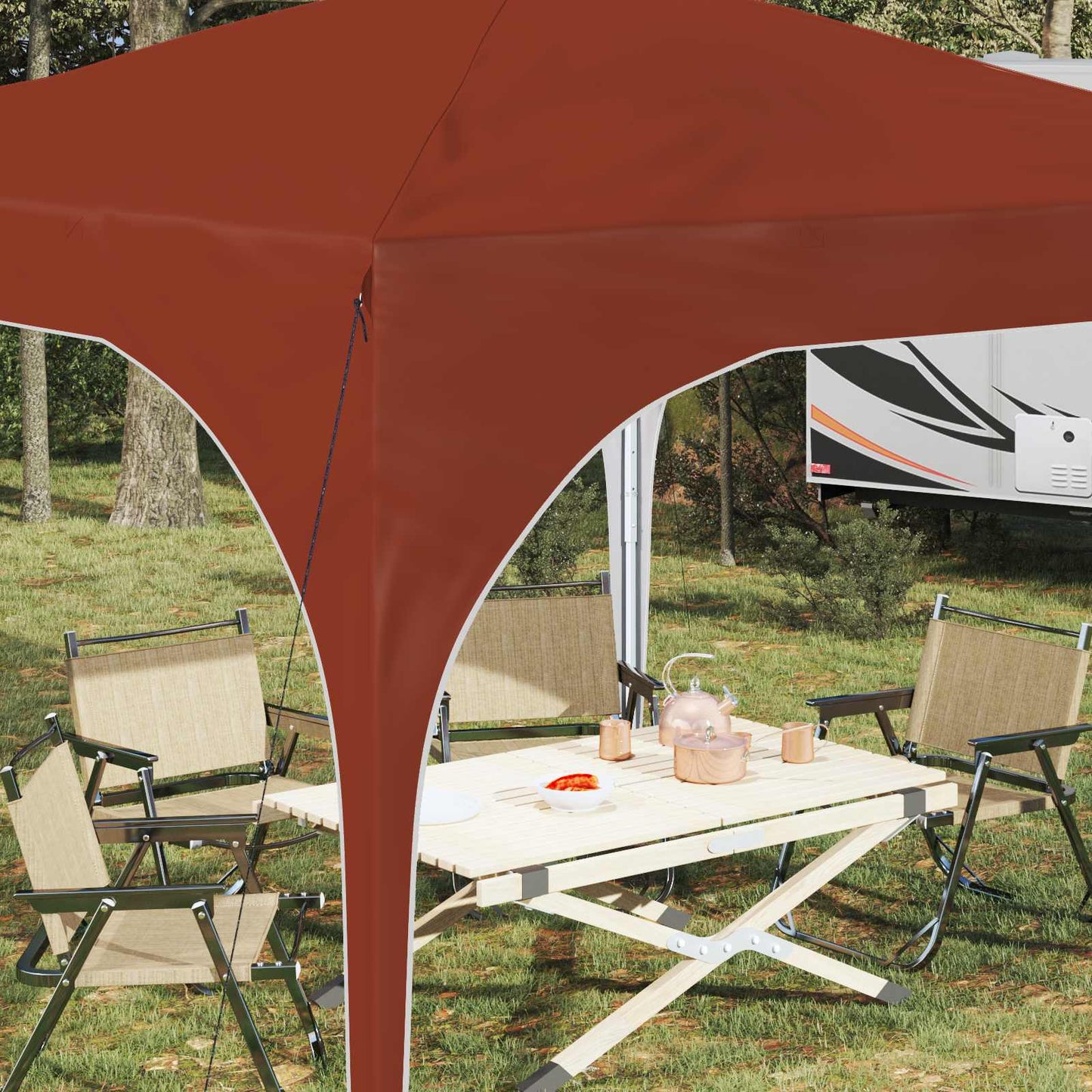 Pop-up Party Tent 290 x 290 x 245 cm Terracotta