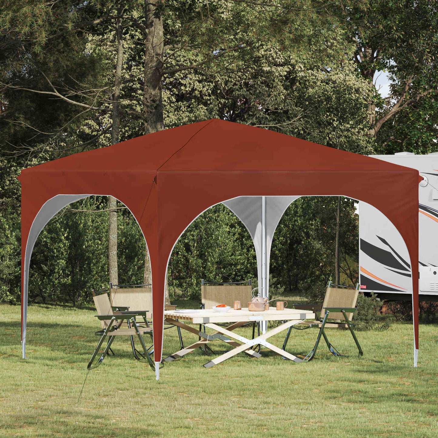Pop-up Party Tent 290 x 290 x 245 cm Terracotta