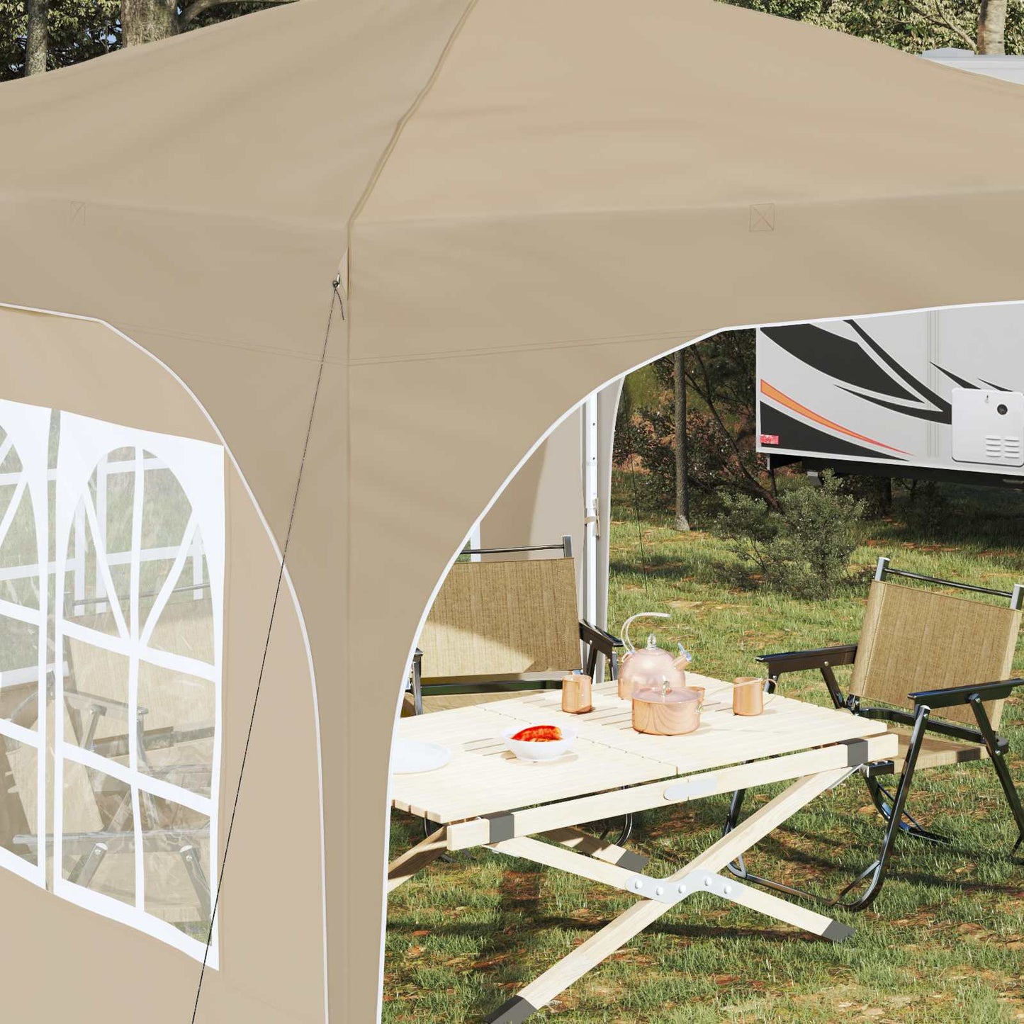 Pop-up Party Tent 290 x 290 x 245 cm Cream