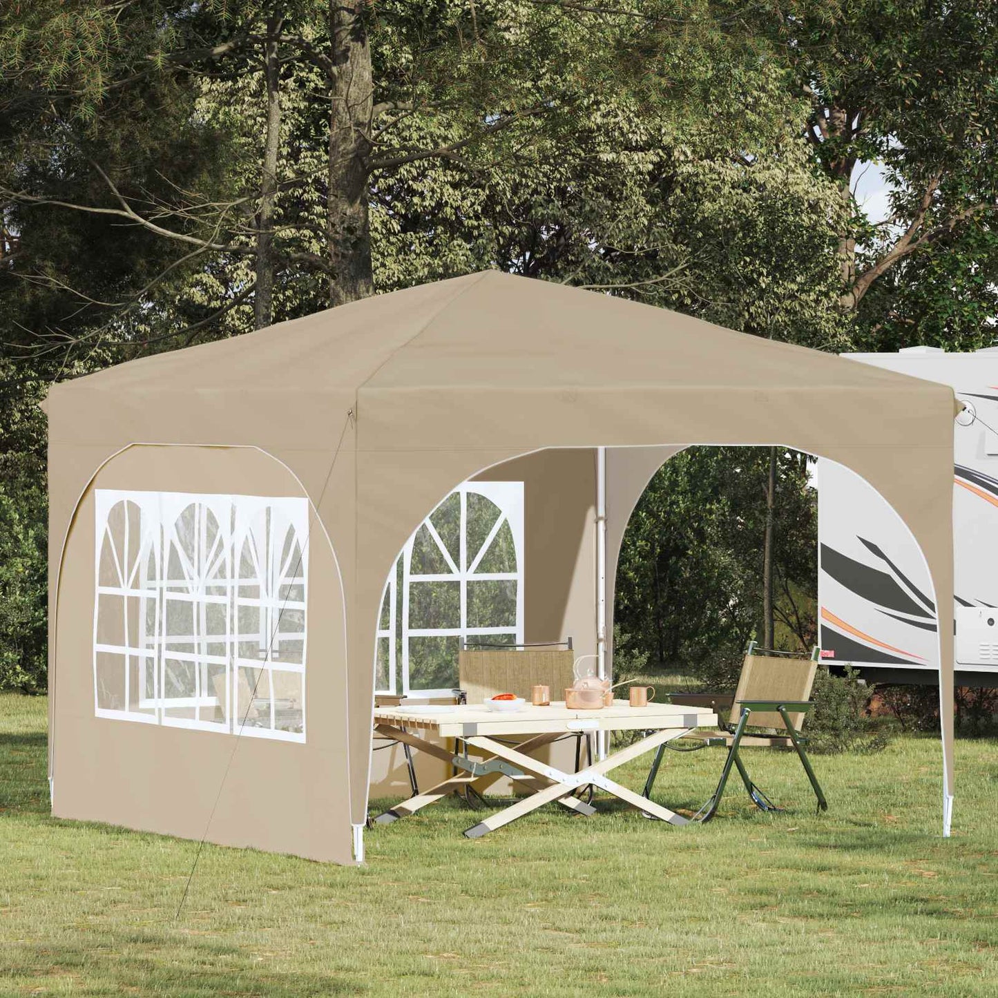 Pop-up Party Tent 290 x 290 x 245 cm Cream
