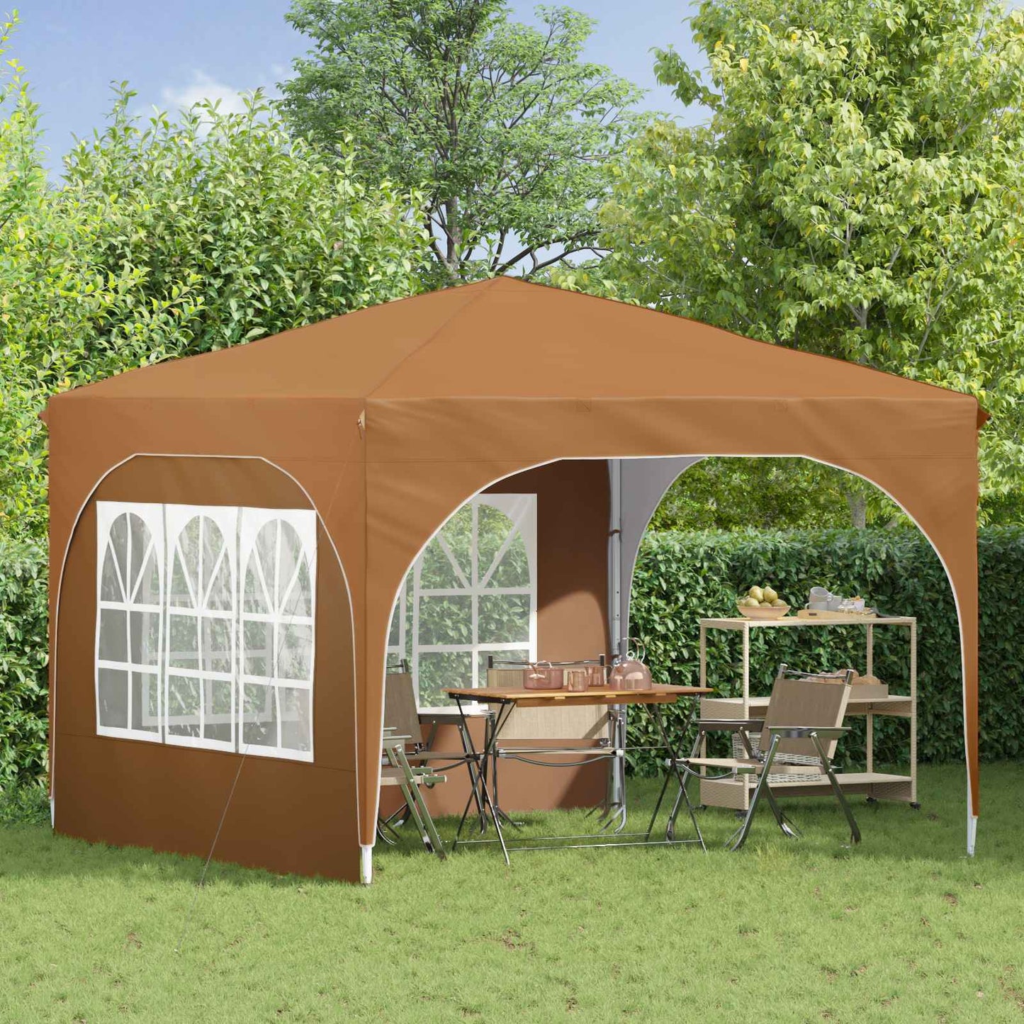 Pop-up Party Tent 290 x 290 x 245 cm Beige