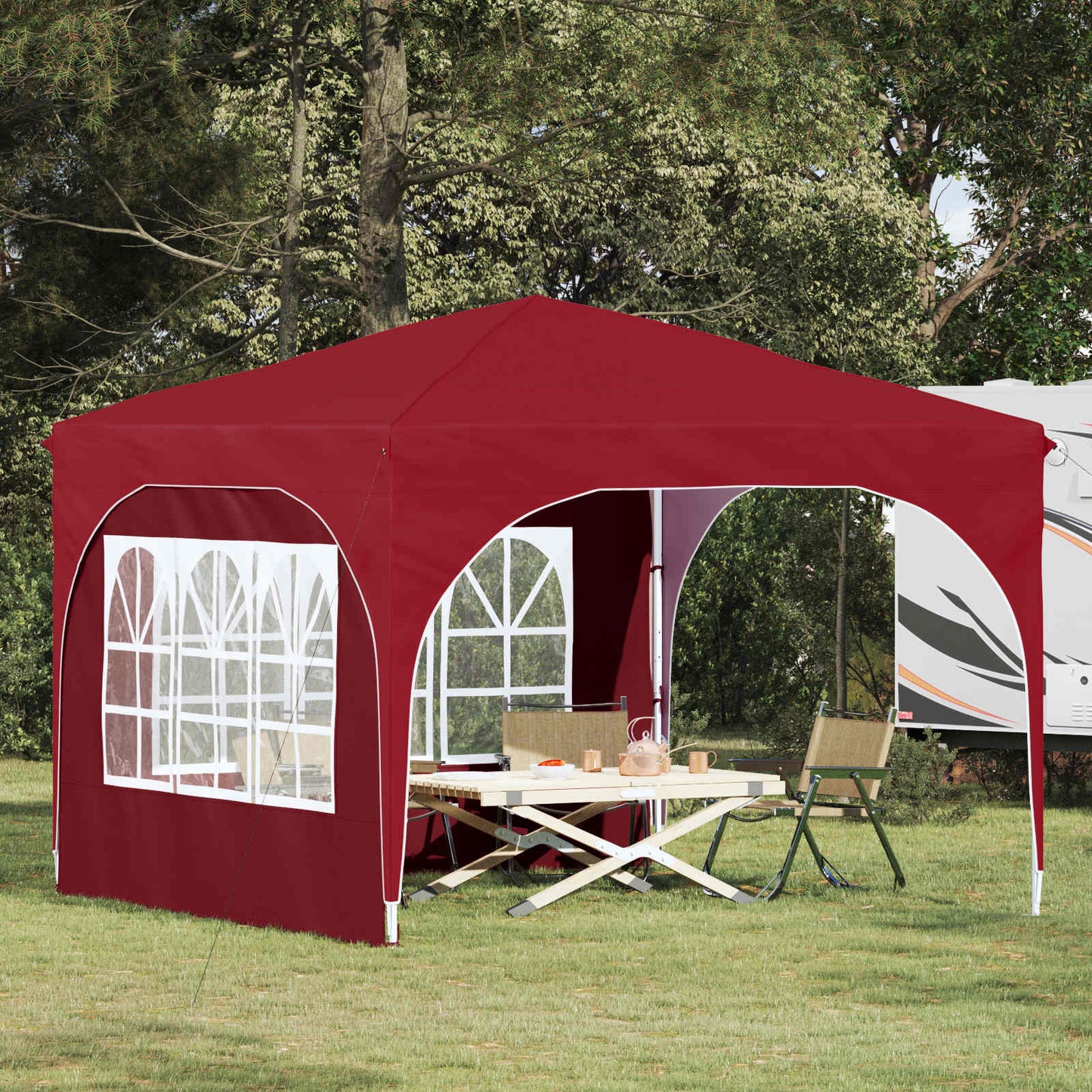 Pop-up Party Tent 290 x 290 x 245 cm Burgundy