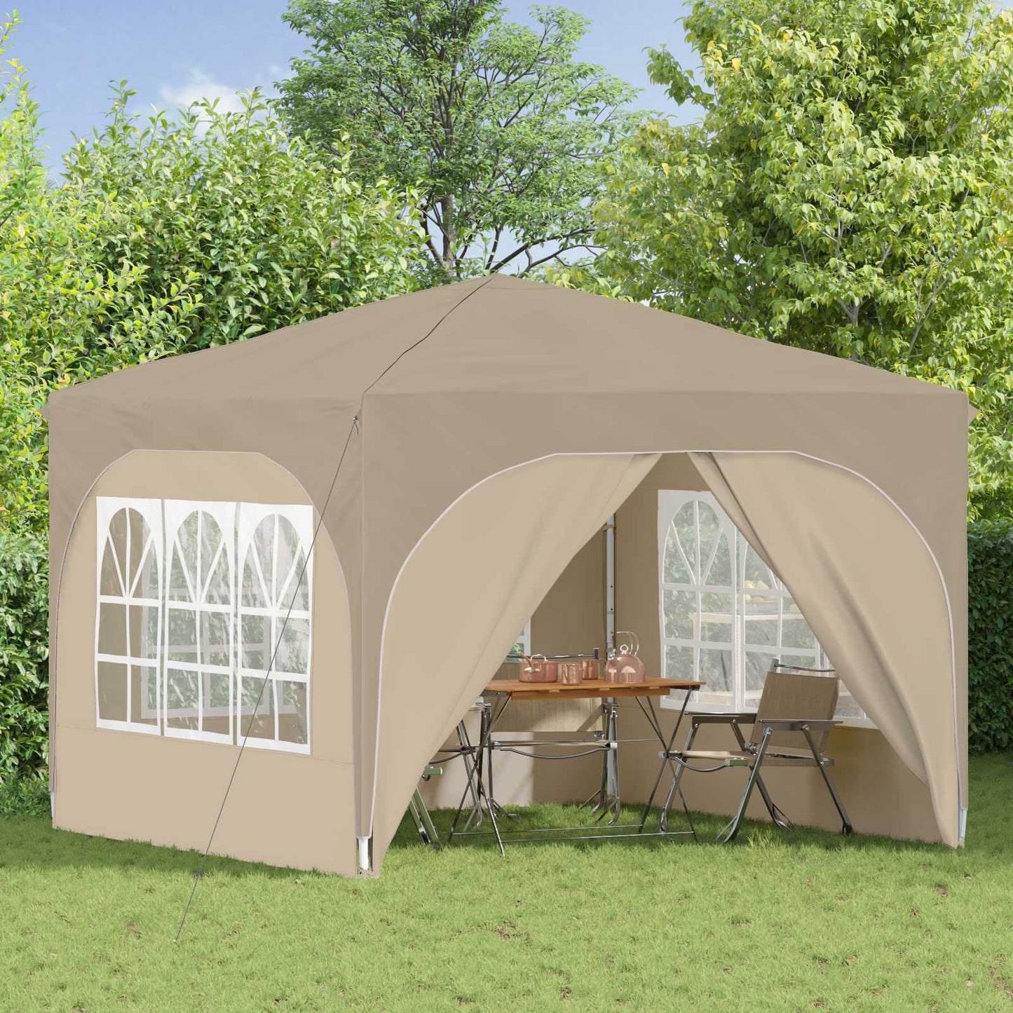 Pop-up Party Tent 290 x 290 x 245 cm Cream