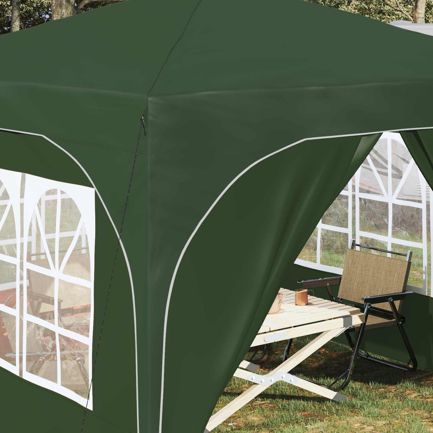 Pop-up Party Tent 290 x 290 x 245 cm Green