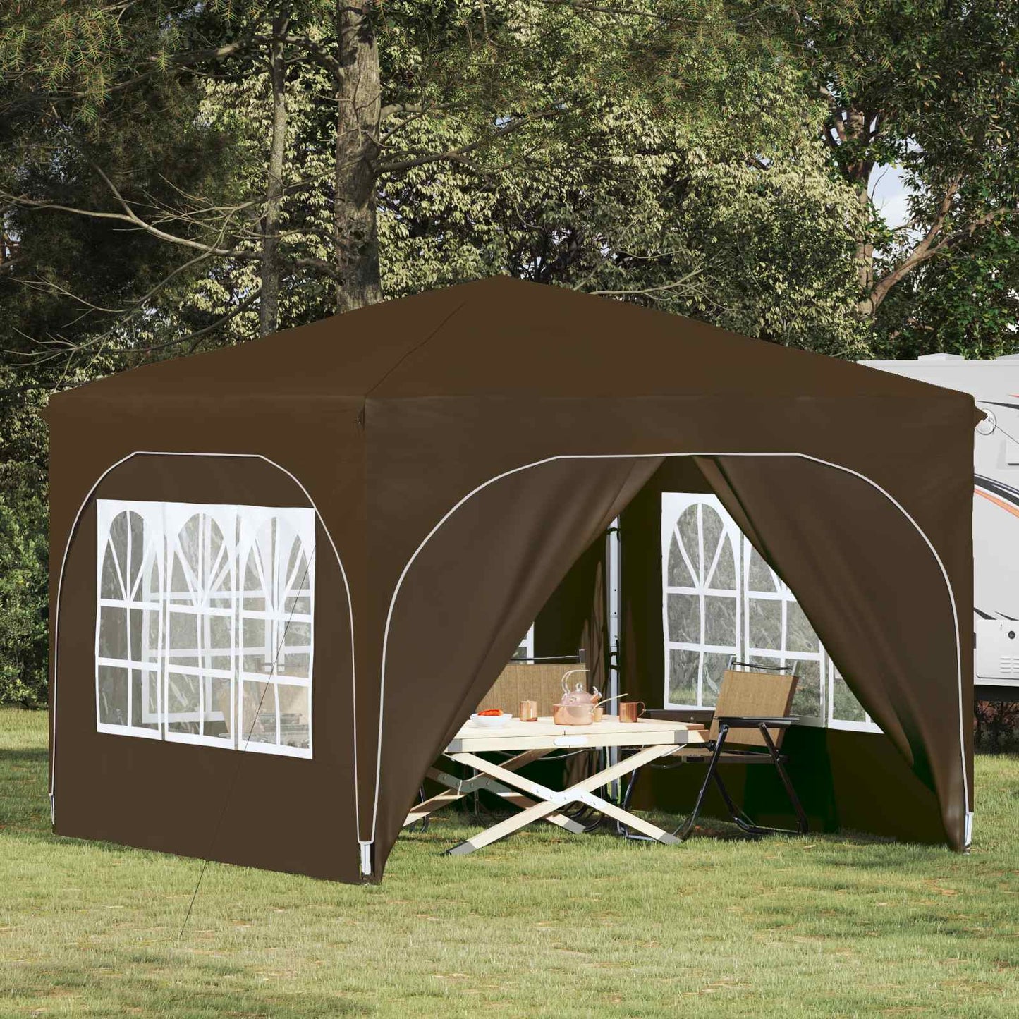 Pop-up Party Tent 290 x 290 x 245 cm Taupe