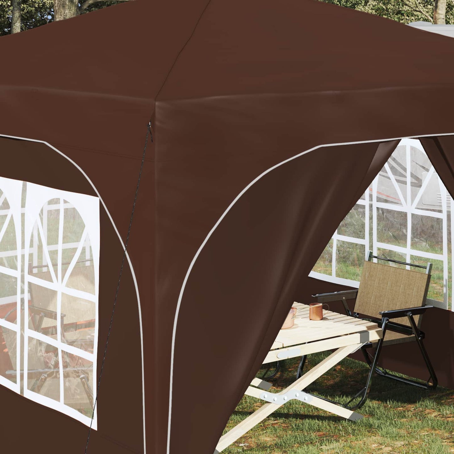 Pop-up Party Tent 290 x 290 x 245 cm Brown
