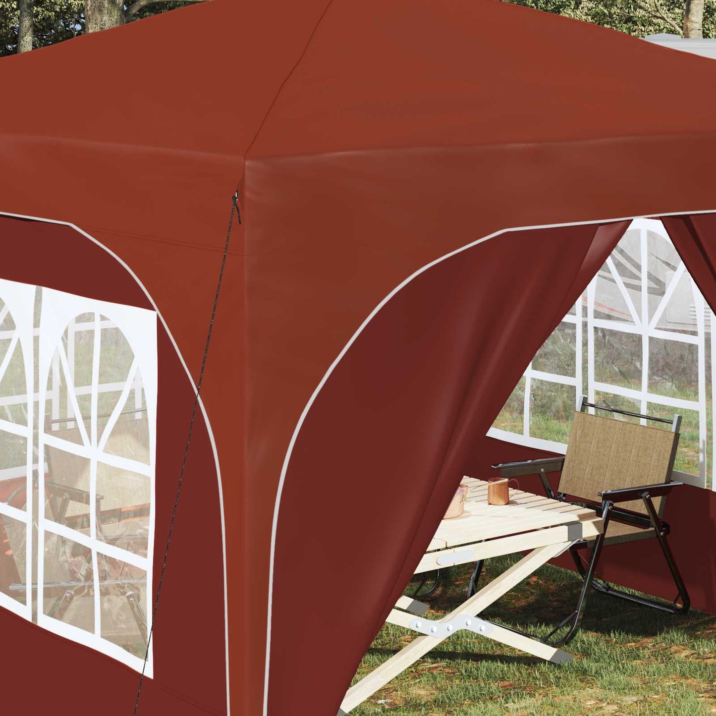 Pop-up Party Tent 290 x 290 x 245 cm Terracotta